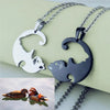 Wholesale Couple Necklace Titanium Steel Cat Hug Heart Electroplating Design