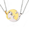 Wholesale Couple Necklace Titanium Steel Cat Hug Heart Electroplating Design