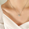 Wholesale Couple Necklace 316L Stainless Steel Heart Shaped Plated Gold