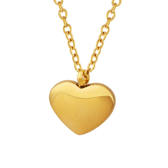 Wholesale Couple Necklace 316L Stainless Steel Heart Shaped Plated Gold