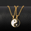 Wholesale Couple Necklace With Taiji Stitching Bagua Yin And Yang Pendant Alloy Electroplated