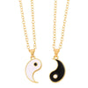 Wholesale Couple Necklace With Taiji Stitching Bagua Yin And Yang Pendant Alloy Electroplated
