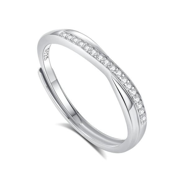 Wholesale Couple Open Mobius Ring 925 Sterling Silver Geometric Style