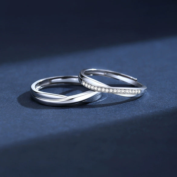 Wholesale Couple Open Mobius Ring 925 Sterling Silver Geometric Style