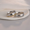 Wholesale Couple Pair Ring Titanium Steel Double Color Diamond Geometric Electroplated Wedding Jewelry