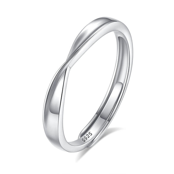 Wholesale Couple Pair 925 Silver Heart Knot Entangled Bow Open Ring With Electroplating Design