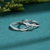 Wholesale Couple Pair 925 Silver Heart Knot Entangled Bow Open Ring With Electroplating Design