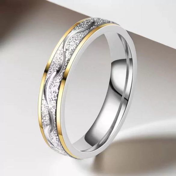 Wholesale Couple Pair Stainless Steel Ring And Bracelet In Popular Geometric Style With Electroplating