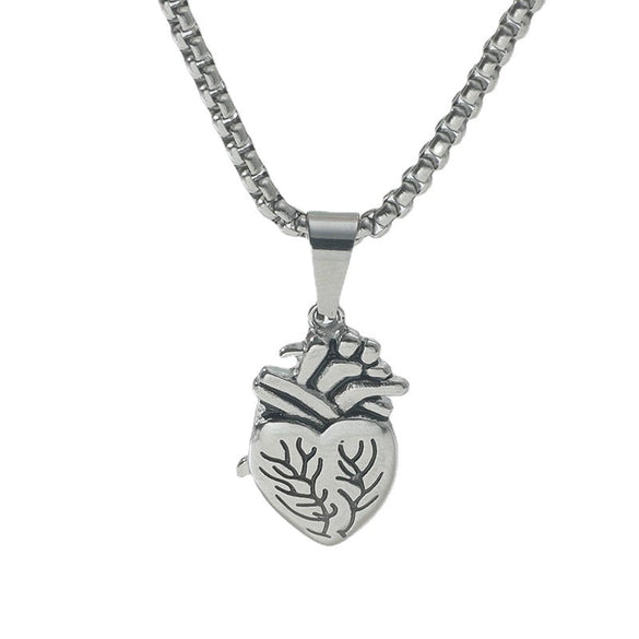 Wholesale Couple Pendant Necklace Alloy Heart Geometric Electroplating Square Pearl Chain