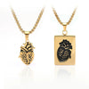 Wholesale Couple Pendant Necklace Alloy Heart Geometric Electroplating Square Pearl Chain