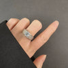 Wholesale Couple Ring Imitation Moissanite Copper Geometric Electroplating