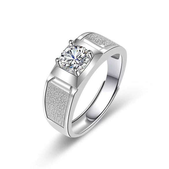 Wholesale Couple Ring Imitation Moissanite Copper Geometric Electroplating