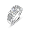 Wholesale Couple Ring Imitation Moissanite Copper Geometric Electroplating