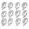 Wholesale Couple Ring Imitation Moissanite Copper Geometric Electroplating