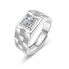 Wholesale Couple Ring Imitation Moissanite Copper Geometric Electroplating