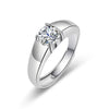 Wholesale Couple Ring Imitation Moissanite Copper Geometric Electroplating