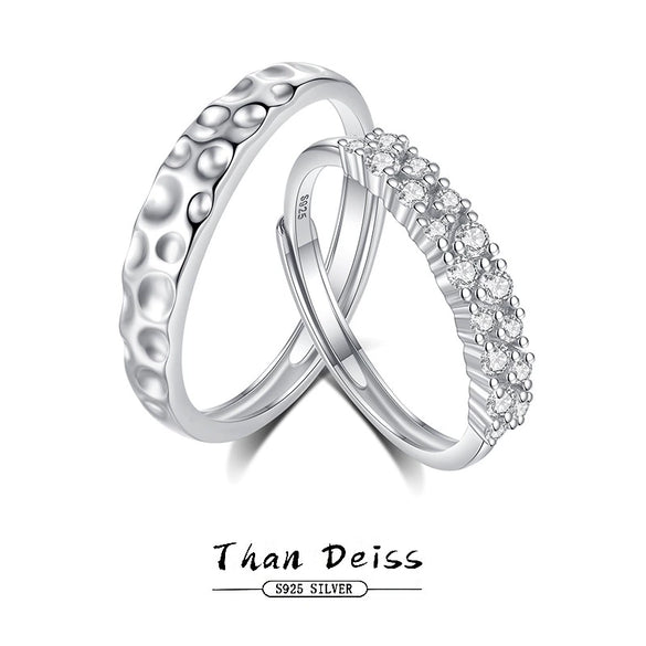 Wholesale Couple Ring S925 Silver Diamond Geometric Style