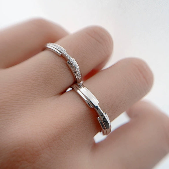 Wholesale Couple Ring S925 Sterling Silver Allmatch Style Electroplating Opening Ring