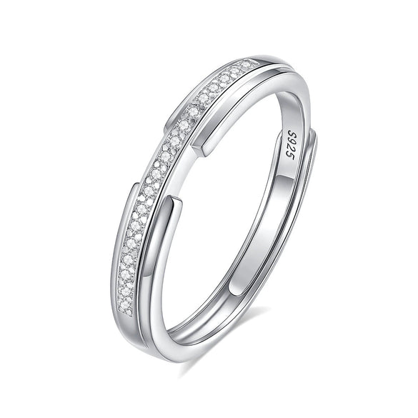 Wholesale Couple Ring S925 Sterling Silver Allmatch Style Electroplating Opening Ring