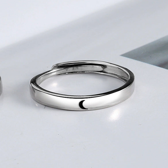 Wholesale Couple Ring S925 Sterling Silver Electroplated Sun Moon And Stars Design