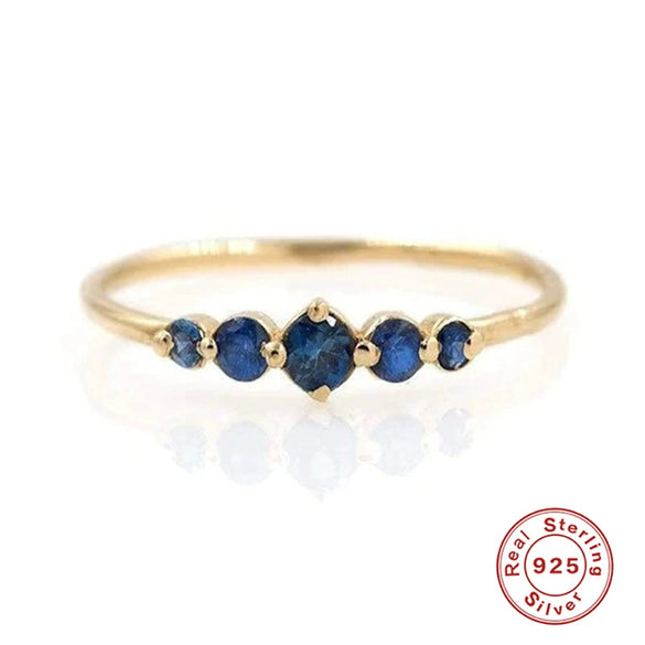 Wholesale Couple Ring S925 Sterling Silver Geometric Double Diamond Real Gold Plated