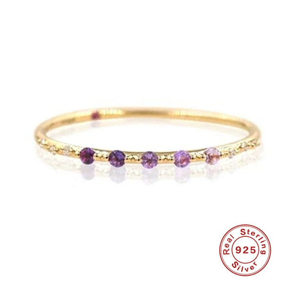 Wholesale Couple Ring S925 Sterling Silver Geometric Double Diamond Real Gold Plated