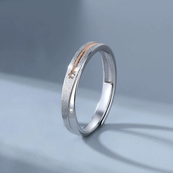 Wholesale Couple Ring S925 Sterling Silver Geometric Electroplated