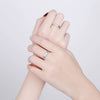 Wholesale Couple Ring S925 Sterling Silver Geometric Electroplated