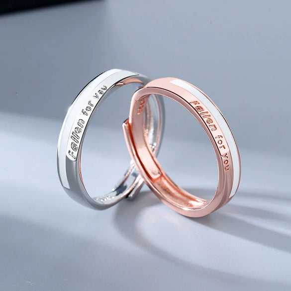 Wholesale Couple Ring S925 Sterling Silver Geometric Electroplating Design
