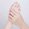 Wholesale Couple Ring S925 Sterling Silver Geometric Open Mouth Design Electroplated