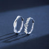 Wholesale Couple Ring S925 Sterling Silver Geometric Style With Zircon
