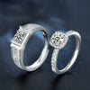 Wholesale Couple Ring S925 Sterling Silver Moissanite Geometric Light Luxury Jewelry