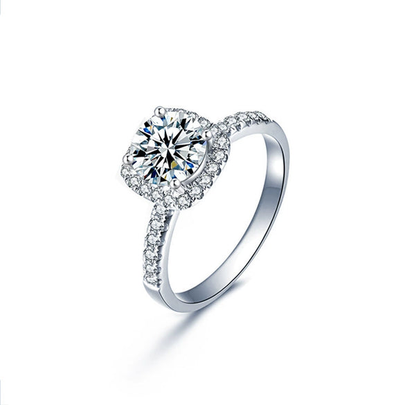 Wholesale Couple Ring S925 Sterling Silver Moissanite Geometric Light Luxury Jewelry