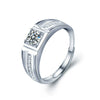 Wholesale Couple Ring S925 Sterling Silver Moissanite Geometric Light Luxury Jewelry