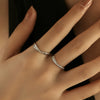 Wholesale Couple Ring S925 Sterling Silver Simple Geometric Wave Design Seiko Crafted