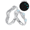 Wholesale Couple Ring 925 Silver Fluorescent Flower Spray Branches Electroplated
