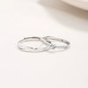 Wholesale Couple Ring 925 Silver Geometric Style Diamond Design