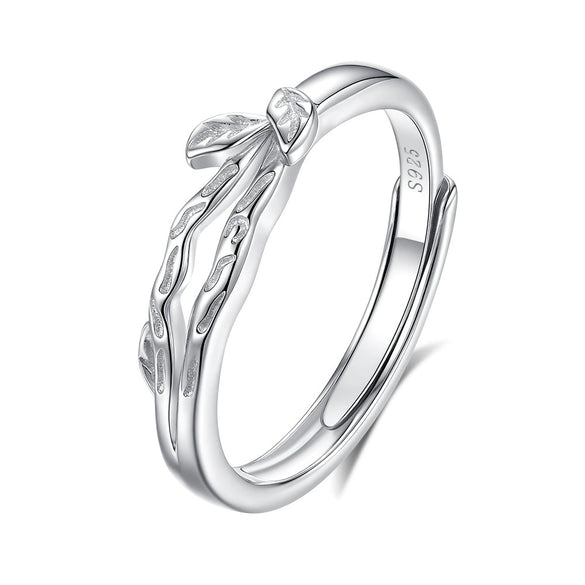 Wholesale Couple Ring 925 Sterling Silver Flower Open Ring With Branches Electroplated