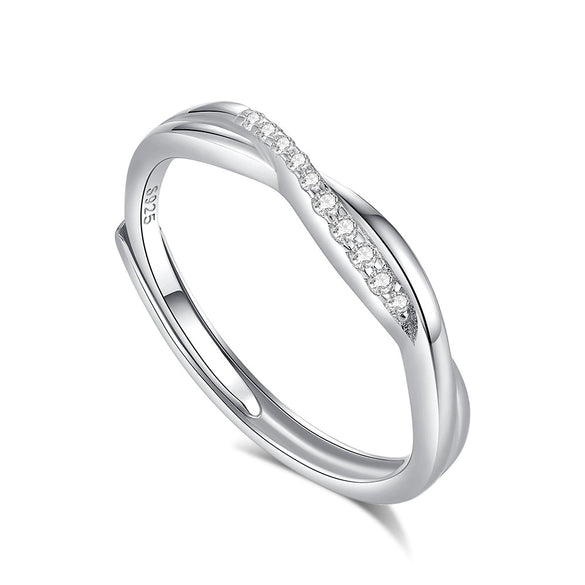 Wholesale Couple Ring 925 Sterling Silver Geometric Design