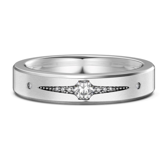 Wholesale Couple Ring 925 Sterling Silver Geometric Round Diamond Inlay Electroplated Design