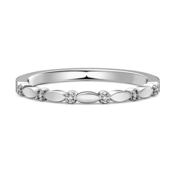 Wholesale Couple Ring 925 Sterling Silver Geometric Round Diamond Inlay Electroplated Design