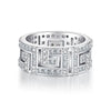 Wholesale Couple Ring 925 Sterling Silver Geometric Style Electroplated Allmatch Stacked Ring With Zircon