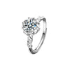Wholesale Couple Ring 925 Sterling Silver Moissanite Heart Shape Set With Diamonds Minimalist Design