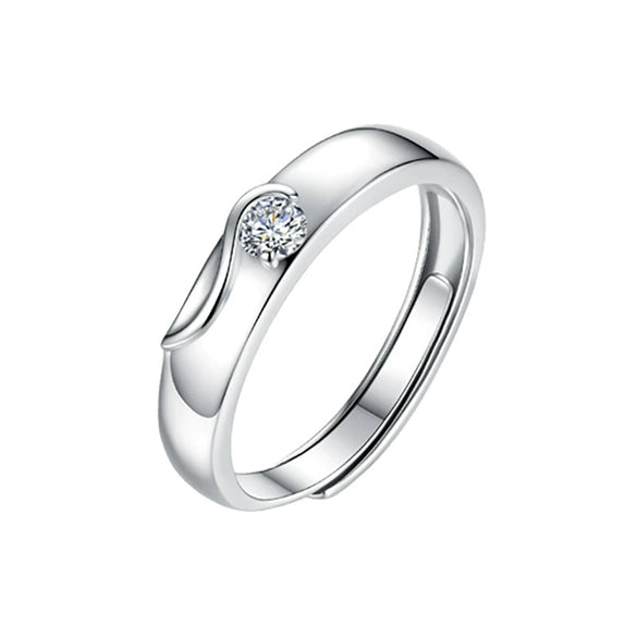 Wholesale Couple Ring 925 Sterling Silver Moissanite Heart Shape Set With Diamonds Minimalist Design