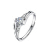 Wholesale Couple Ring 925 Sterling Silver Moissanite Heart Shape Set With Diamonds Minimalist Design