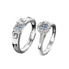 Wholesale Couple Ring 925 Sterling Silver Moissanite Heart Shape Set With Diamonds Minimalist Design
