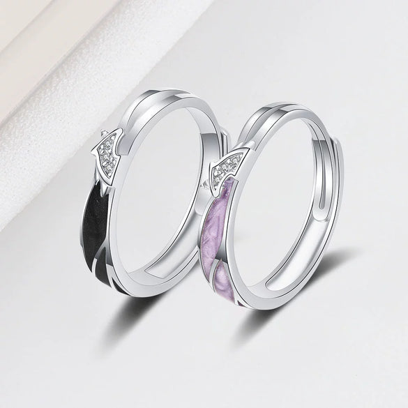 Wholesale Couple Ring Sterling Silver Unicorn Design Electroplated