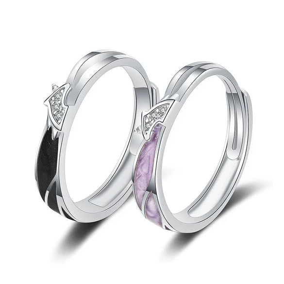 Wholesale Couple Ring Sterling Silver Unicorn Design Electroplated