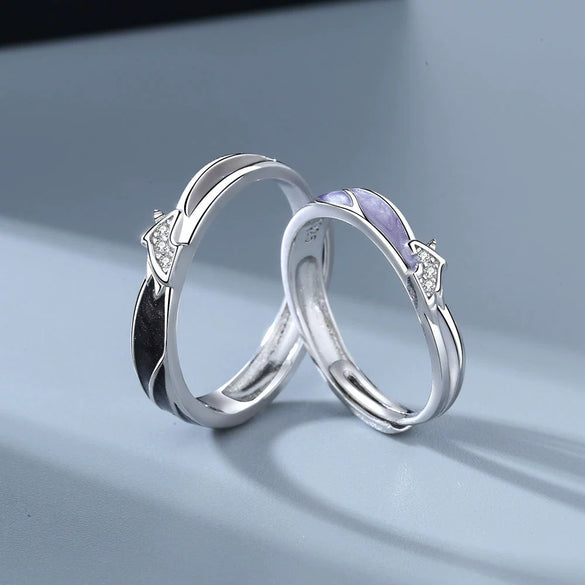 Wholesale Couple Ring Sterling Silver Unicorn Design Electroplated