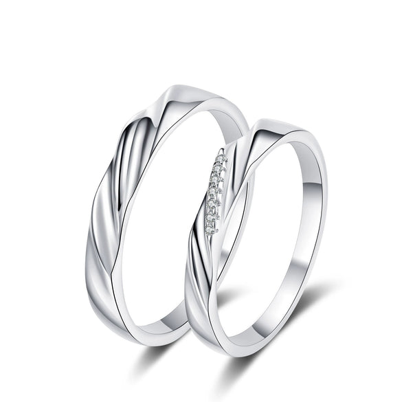 Wholesale Couple Ring 925 Sterling Silver With Star Pattern Plated Pt950 Gold